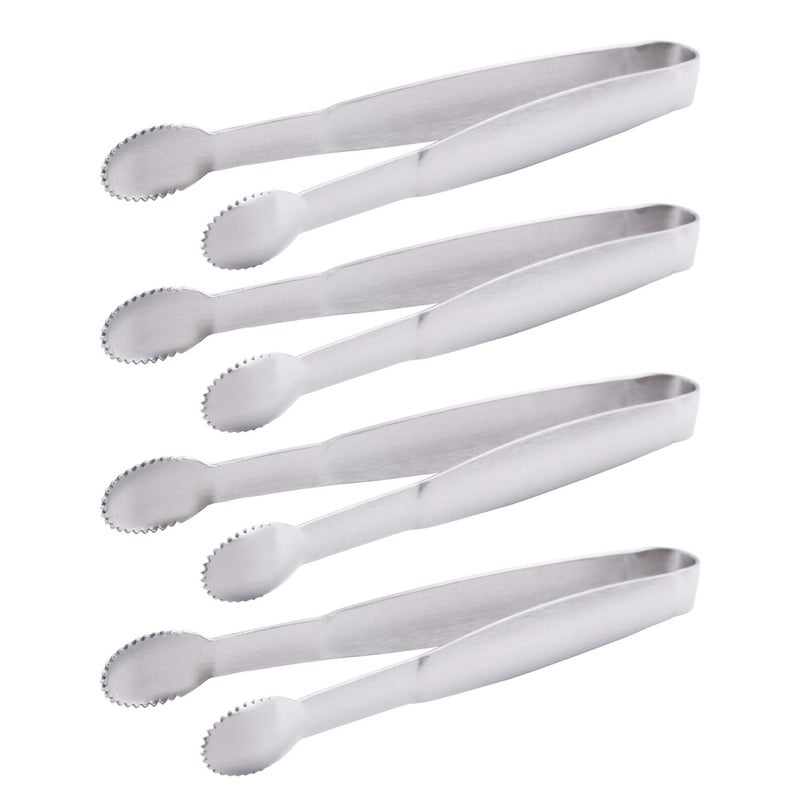 HINMAY 5" Mini Serving Tongs Set, Tiny Stainless Steel Small Tongs for Appetizers, Tea Party, Coffee Bar, Desserts, Set of 4 - Image 1
